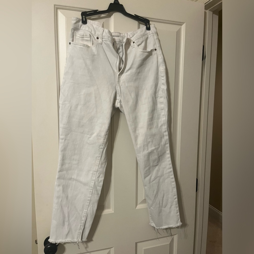 Old Navy White Straight Jeans